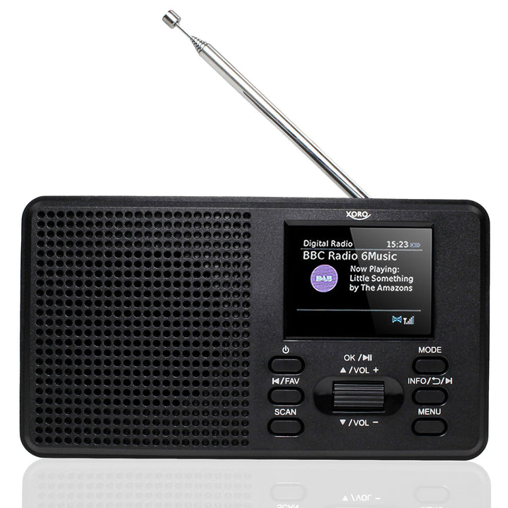 XORO DAB 142 - Tragbares Digitalradio, UKW und DAB+ Empfang, Senderspeicher, RDS-Funktion, Wecker, B
