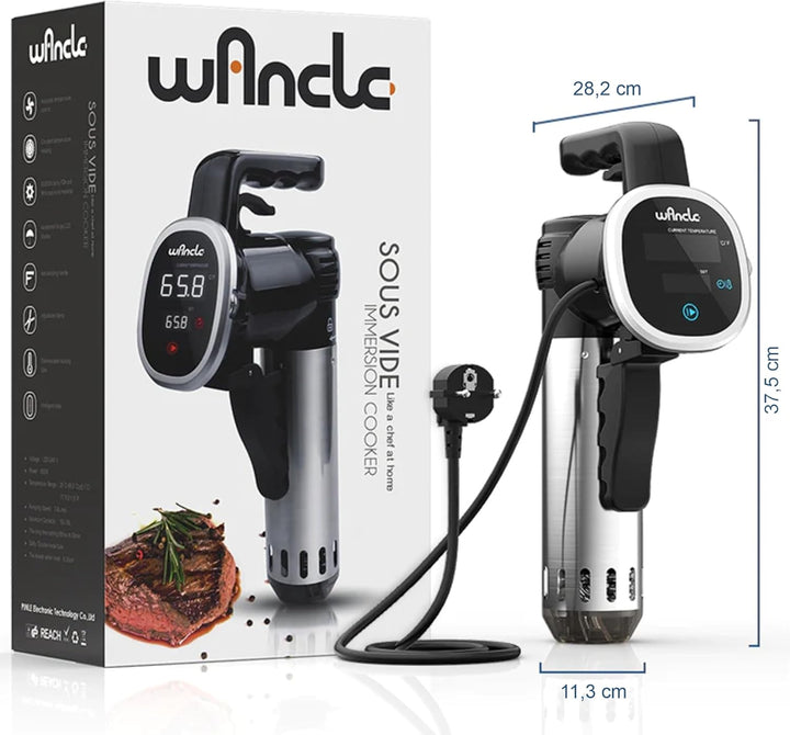 Lemodo Sous Vide Garer Stick 850W mit Touchscreen, Temperaturbereich 25–99 °C, Timer bis 99 Stunden,