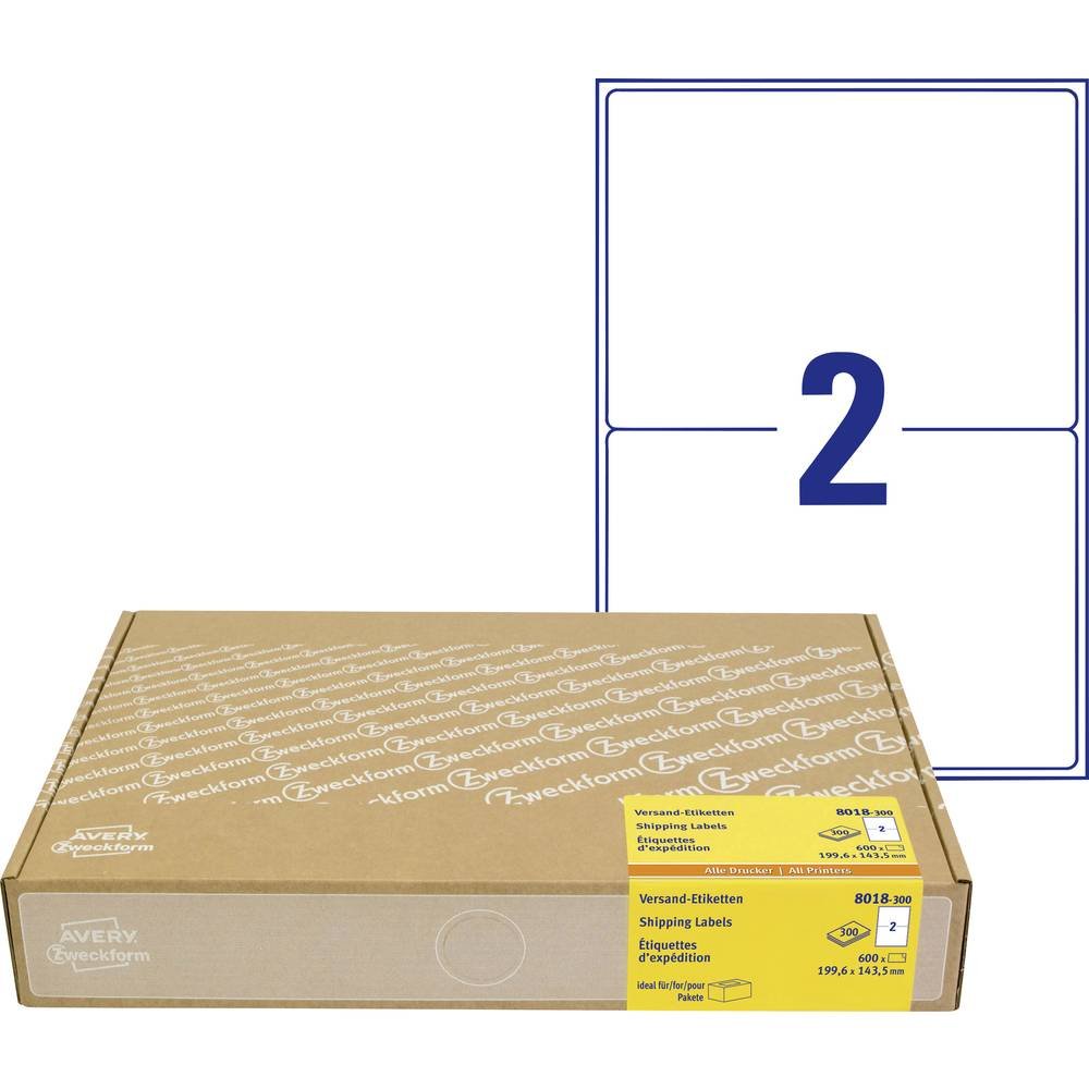AVERY Zweckform 8018 Versandetiketten Art. 8018 (199,6 x 143,5 mm (A5) Adressetiketten selbstklebend