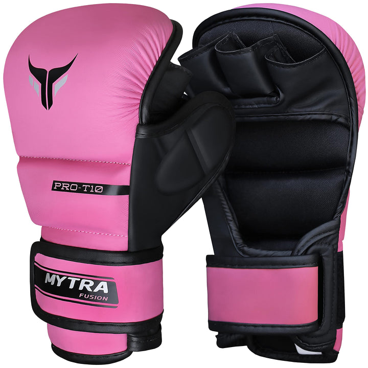 Mytra Fusion 7-oz Damen MMA Handschuhe Offene belüftete Handfläche MMA Sparring Handschuhe M Pink, M