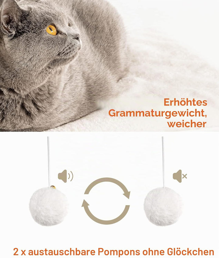 FourFurPets 3-stufiger moderner Kratzbaum, 111 cm hoch, Katzenbaum, mit 2 Voll Sisal Kratzsäulen, 3