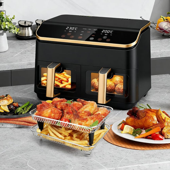 BYKITCHEN Gross Airfryer Zubehör für Ninja Foodi Max Dual Zone [AF400EU] 9,5L & Cosori Heissluftfrit