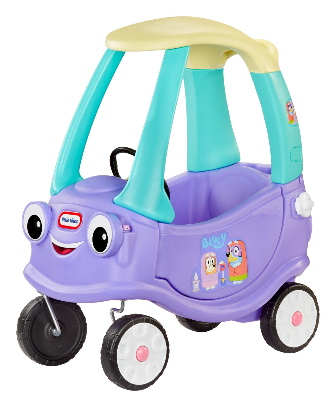 Little tikes Bluey Grannies Car Coupe - Mit 2 Zubehörteilen, Bluey Aufsitzauto, für Jungen und Mädch
