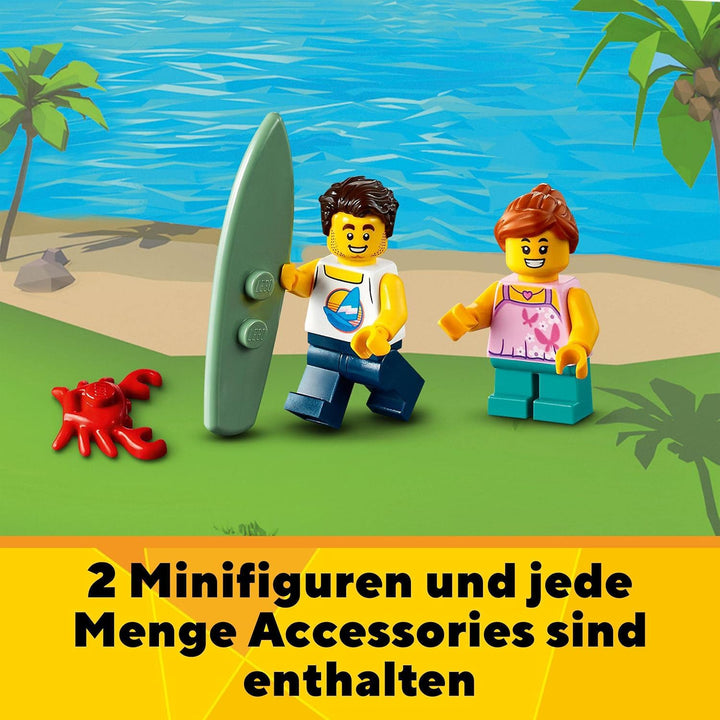 LEGO 31118 Creator 3-in-1 Surfer-Strandhaus, mit Leuchtturm, Poolhaus, Tier-Figuren wie Delfin und S