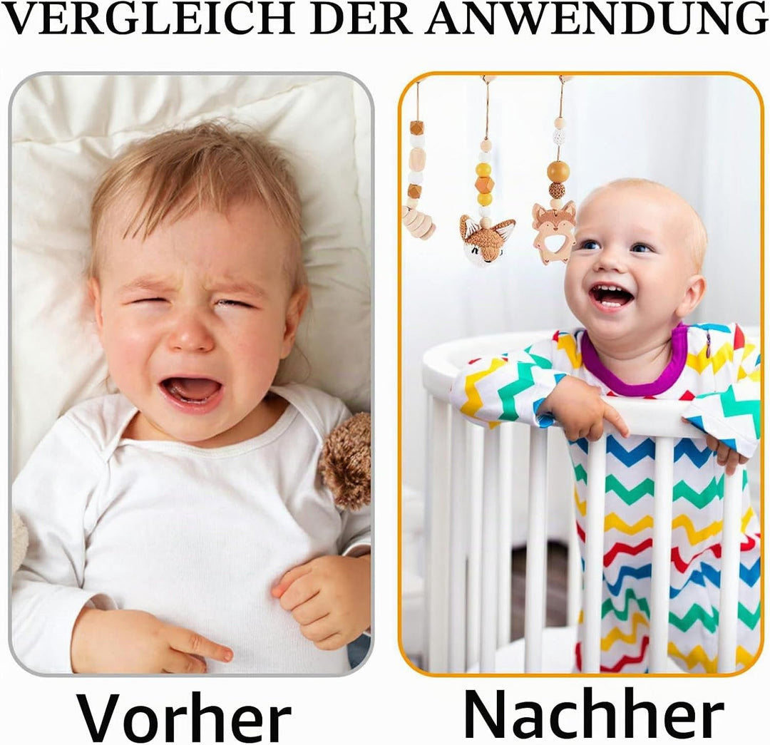 4 Stück Spielebogen Babies Holz, Spieltrapez Baby, Baby Gym Holz, Anhänger Spielbogen, für Mädchen J