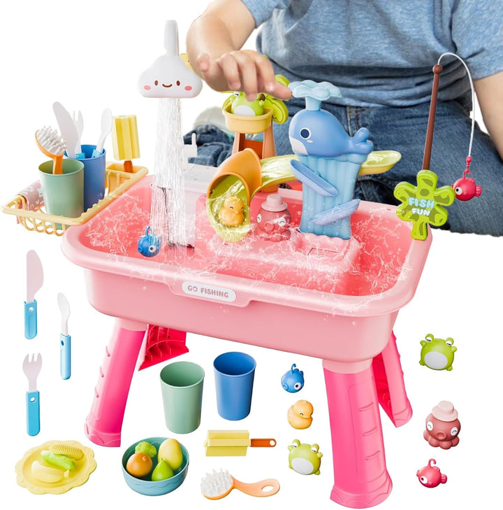 Generisch Wasserspieltisch für Kinder | Aktivitäts- und Sinnes-Spielset | 4 in 1 Spielspüle mit flie