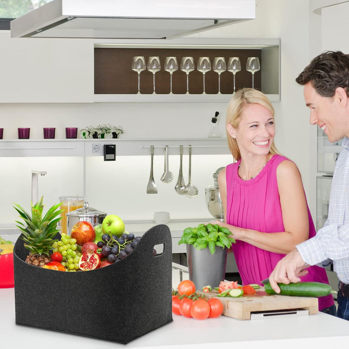 2er Set Holzkorb Filztaschen, Feuerholzkorb Filzkorb Kaminholz, Multifunktionale Allzweckkorb Kaminh