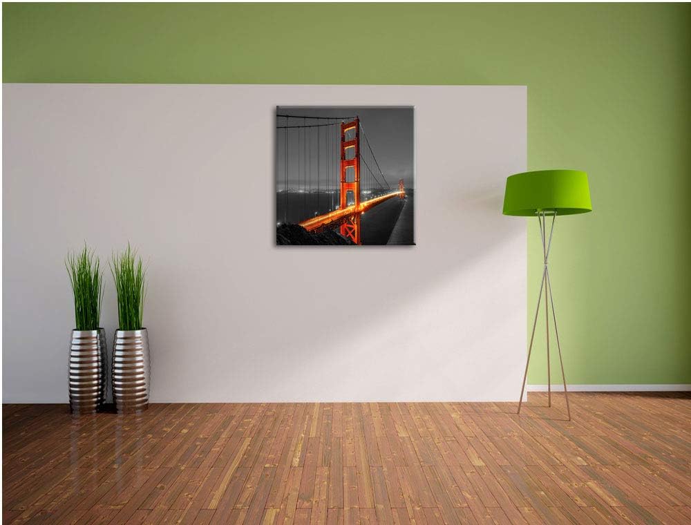 Pixxprint majestätische Golden Gate Bridge als Leinwandbild/Grösse: 70x70 cm/Wandbild/Kunstdruck/fer