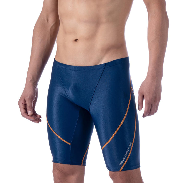 MY KILOMETRE Herren Jammers Lang Badehose Schwimmen Badeanzug Jammer S Dunkelblau-pbt, S Dunkelblau-