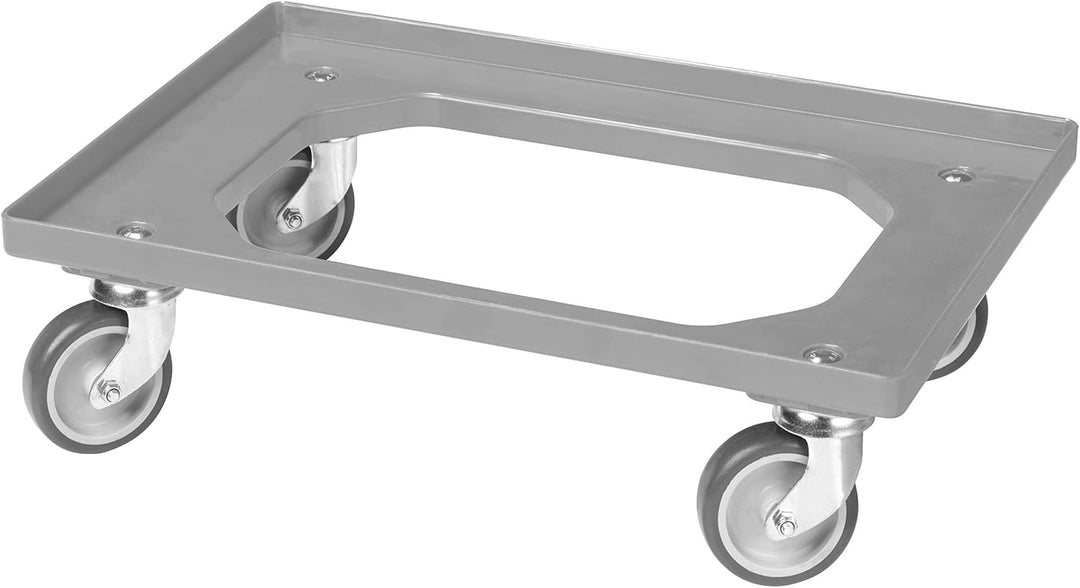 5 Stück Transportroller für Kisten 60 x 40 cm mit 4 Lenkrollen in grau