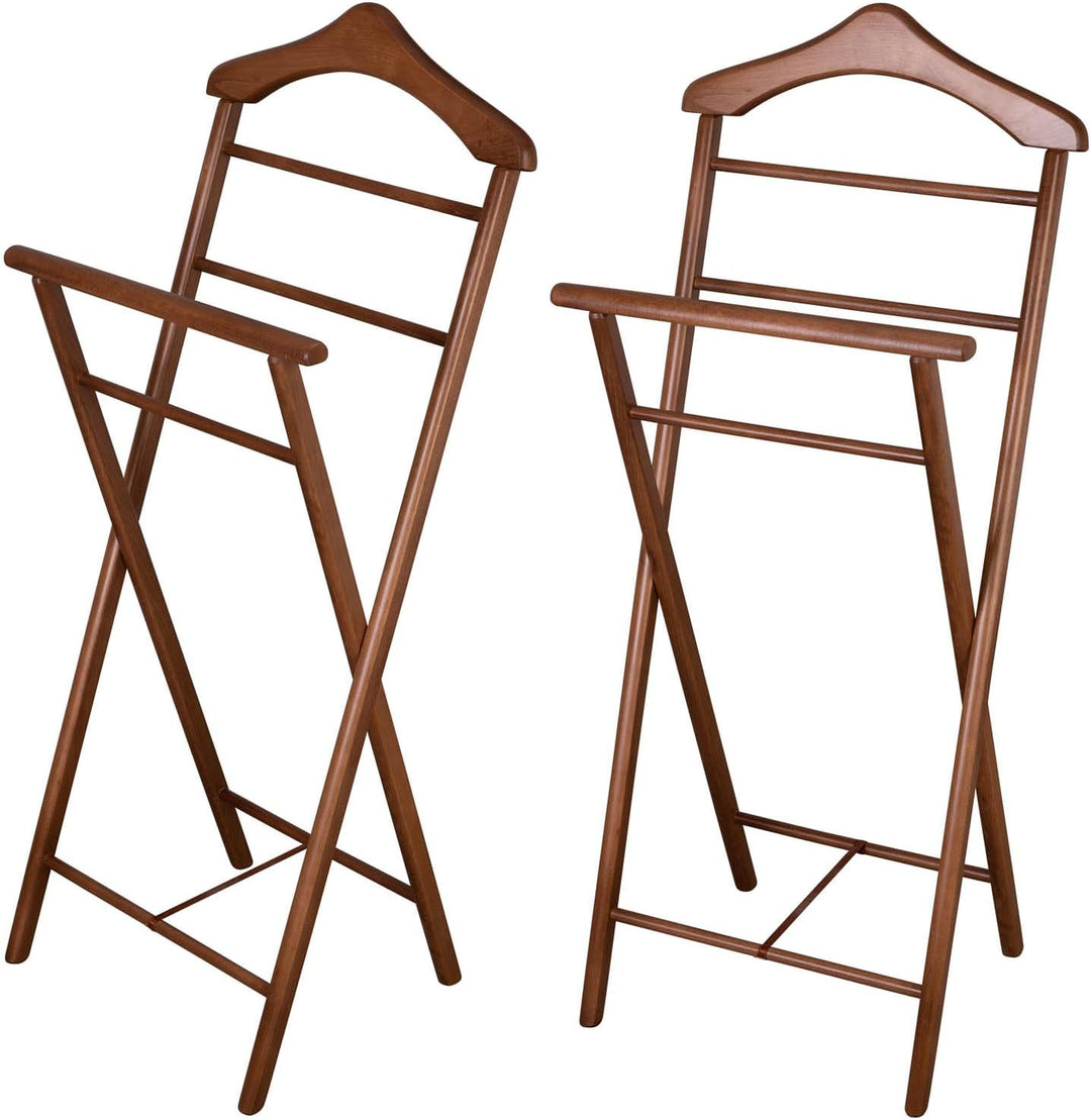 Herrendiener aus Massivholz – 2er Set fertig montierter Kleiderbutler & Stummer Diener – stabiler St