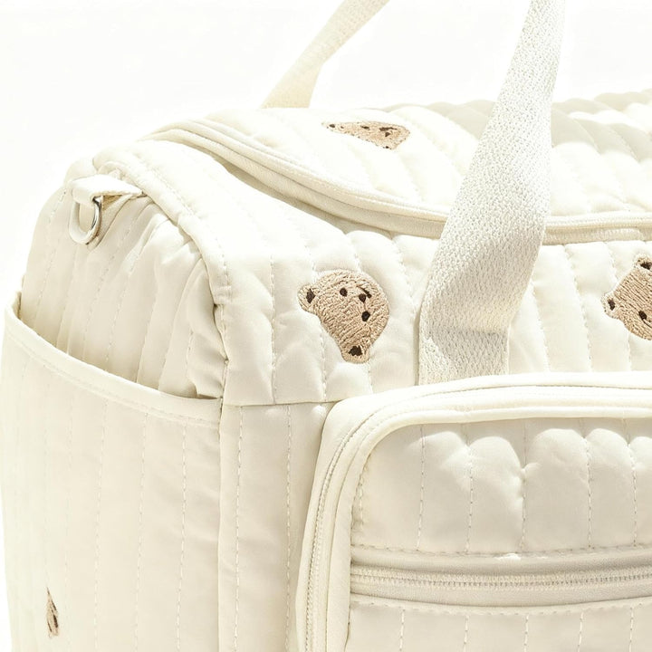 Windeltasche – Deluxe, niedliche Cartoon-Bärchen-Wickelfach-Tragetasche, Windeltasche mit grossem Fa