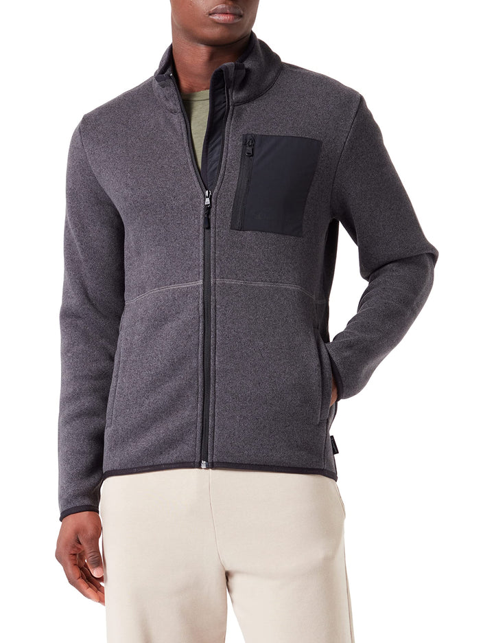 Champion Herren Polar Full Zip Kapuzenpullover XXL Schwarz Melange, XXL Schwarz Melange
