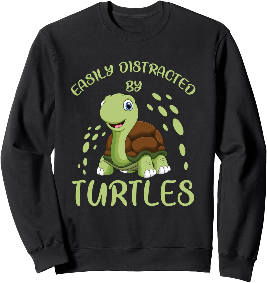 Easily Distracted By Turtles Geschenk Schildkröten Sweatshirt