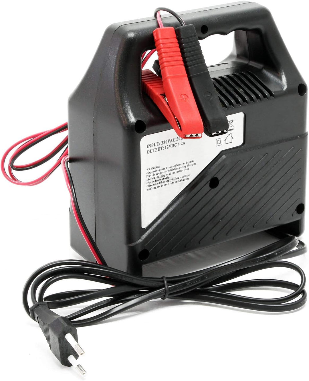 Wiltec Batterieladegerät 6V 12V 6A Batterie und Ladegerät für Kfz, Motorräder, Rasenmäher, kleine Bo