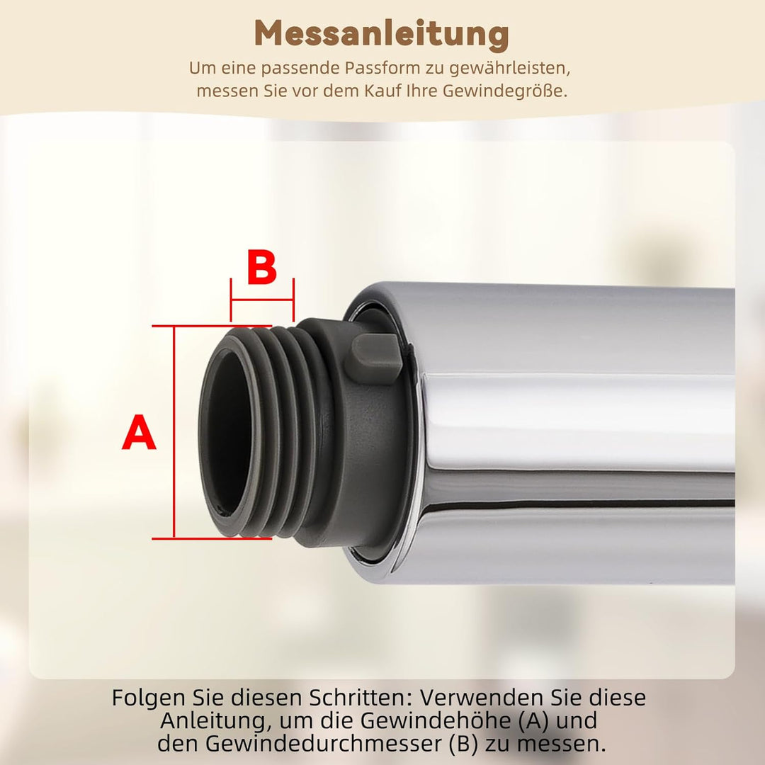 Hibbent Brausekopf Küchenarmatur, Geschirrbrause Ersatzkopf 2 Strahlarten (Strahl und Brause), Badez