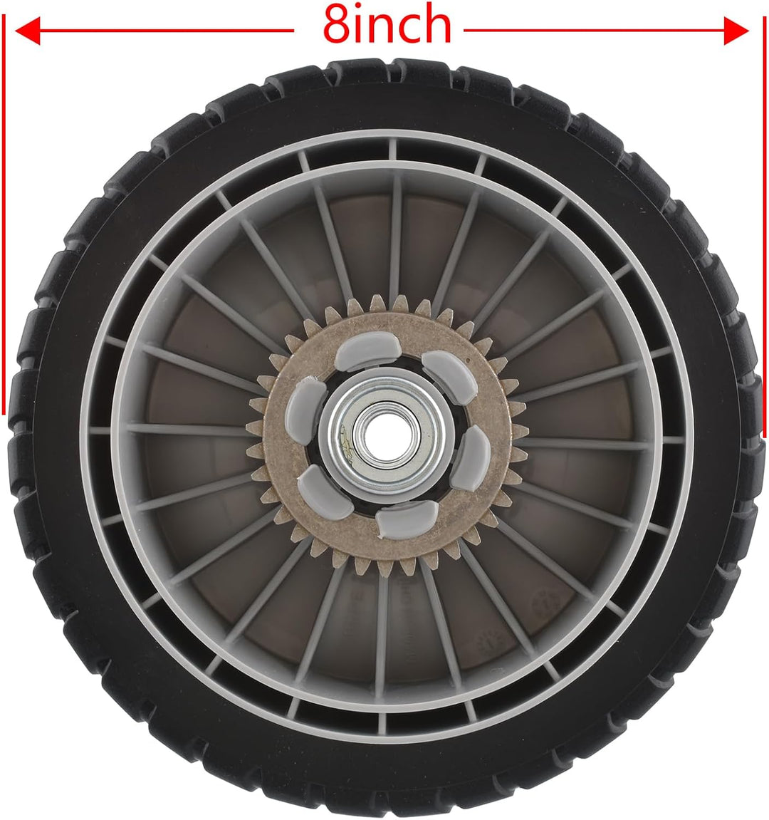2 Stück 8 Zoll Rasenmäher Hinterrad mit Zahnrad für Honda 42710-VE2-M01ZE 42710-VE2-M02ZE HRR216K6