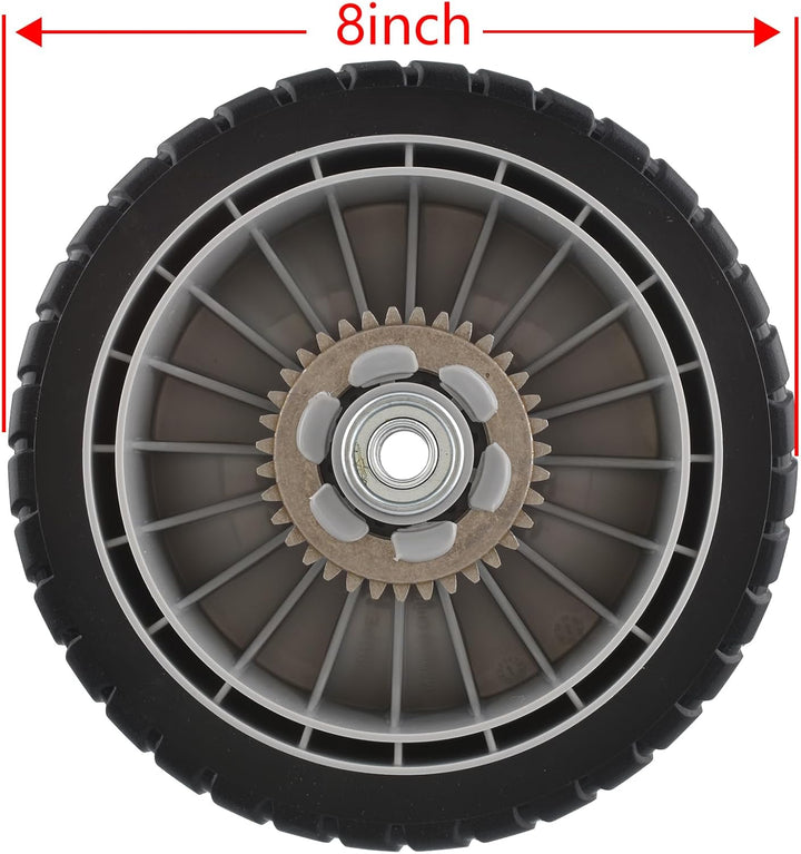 2 Stück 8 Zoll Rasenmäher Hinterrad mit Zahnrad für Honda 42710-VE2-M01ZE 42710-VE2-M02ZE HRR216K6