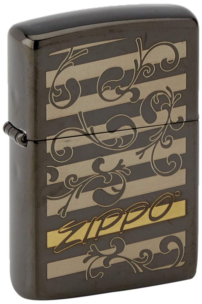 Zippo 60001857 Feuerzeuge, Messing, Black Ice, One High Polish Black, High Polish Black