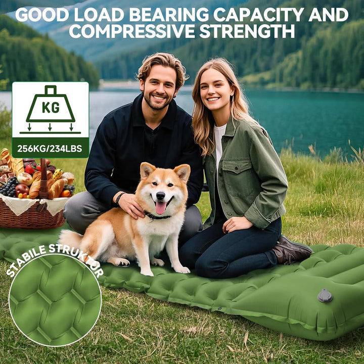Isomatte Camping Luftmatratze Ultraleicht Camping Matratze mit Kissen Tragbar Luftzellenmatte Wasser