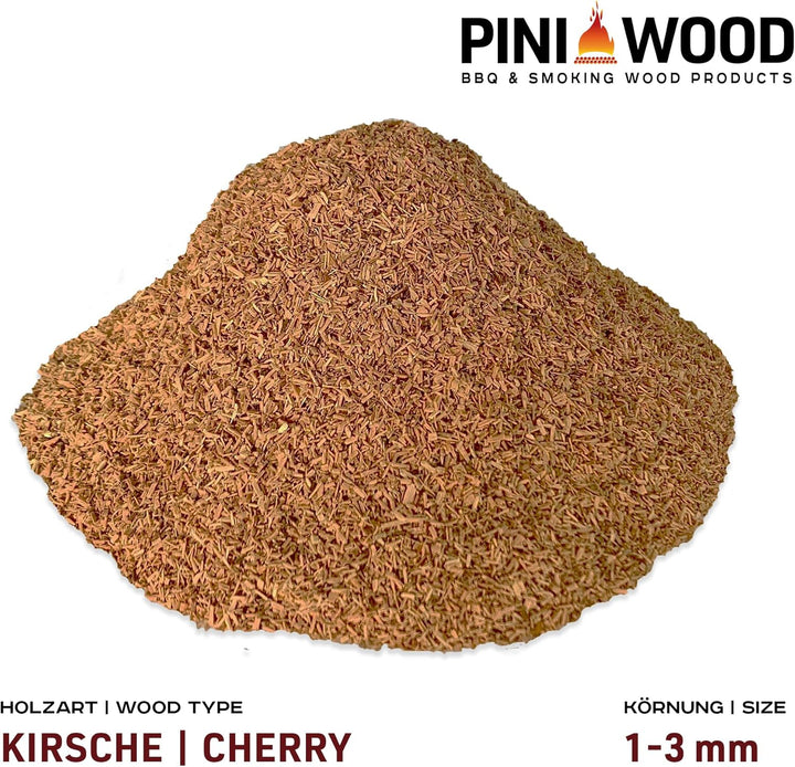 PINI 5 Kg Räucherchips Kirsche 1-3 mm Smoking Chips Räucherspäne 18 Liter