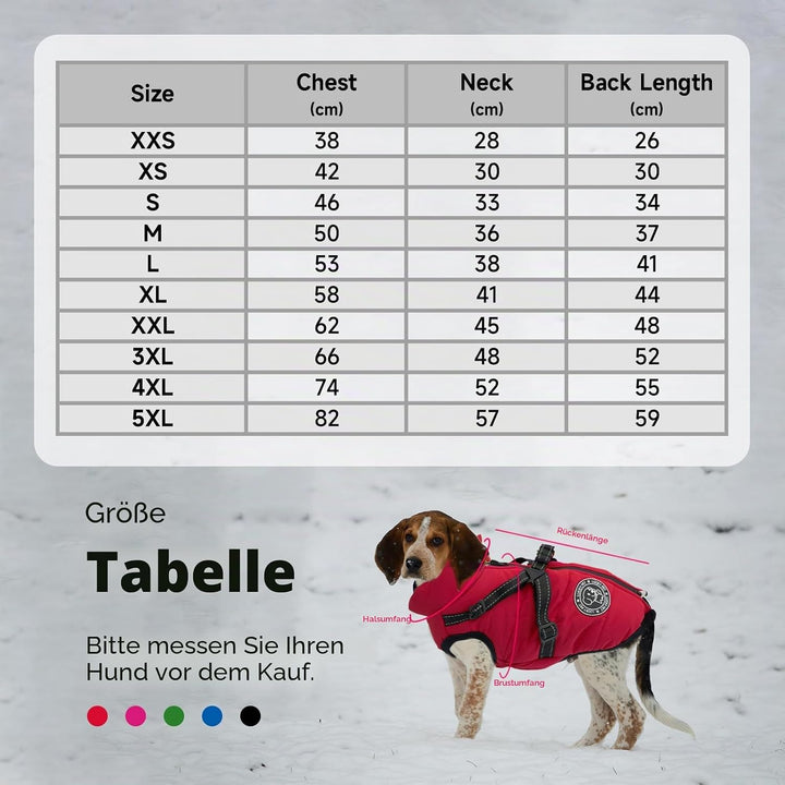 Hundemantel für Kleine Hunde Wasserdicht,Hundemantel mit Geschirr, Winterjacken &amp; Wintermäntel für H