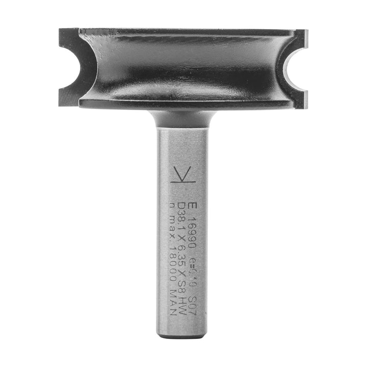 ENT 16990 Rundfräser Konvex HW, Schaft (S) 8 mm, Durchmesser (D) 38,1 mm, NL 6,35 mm, R 3,18 mm, SL
