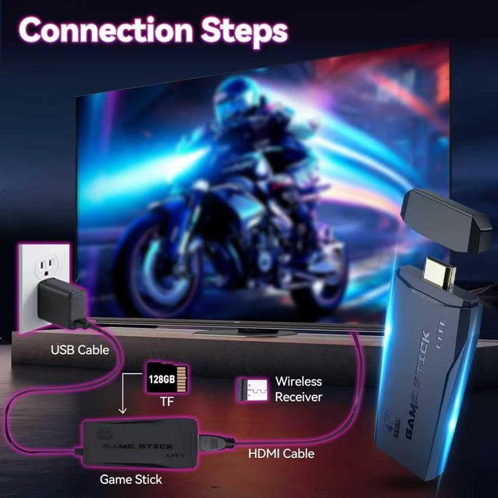 Retro-Spielkonsole 4K HDMI mit über 40.000 Spielen, 23 Emulatoren, Plug-and-Play, Dual-2,4-GHz-Funkc