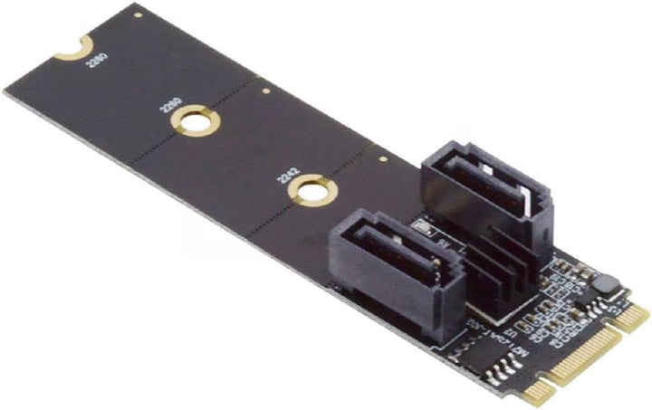 cablecc PCI Express NGFF Key B+M zu SATA 3.0 6 Gbps Dual Ports Vertical Adapter Converter Festplatte