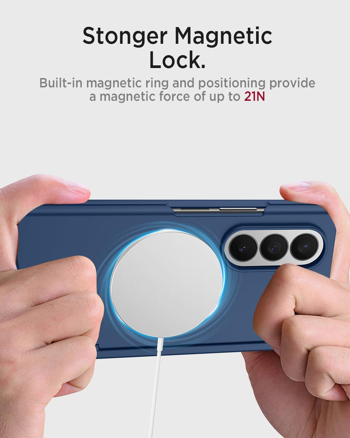 Miimall Magnetisch Hülle Kompatibel mit Samsung Galaxy Z Fold 7 Hülle mit S-Pen & Stifthalter, [Anti