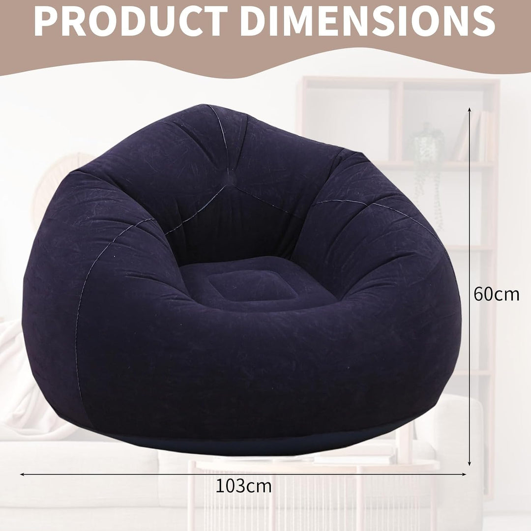 Yuragim Aufblasbarer Sitzsack mit Luftpumpe, 105x60cm Aufblasbarer Sessel Waschbar Air Sofa Bean Bag
