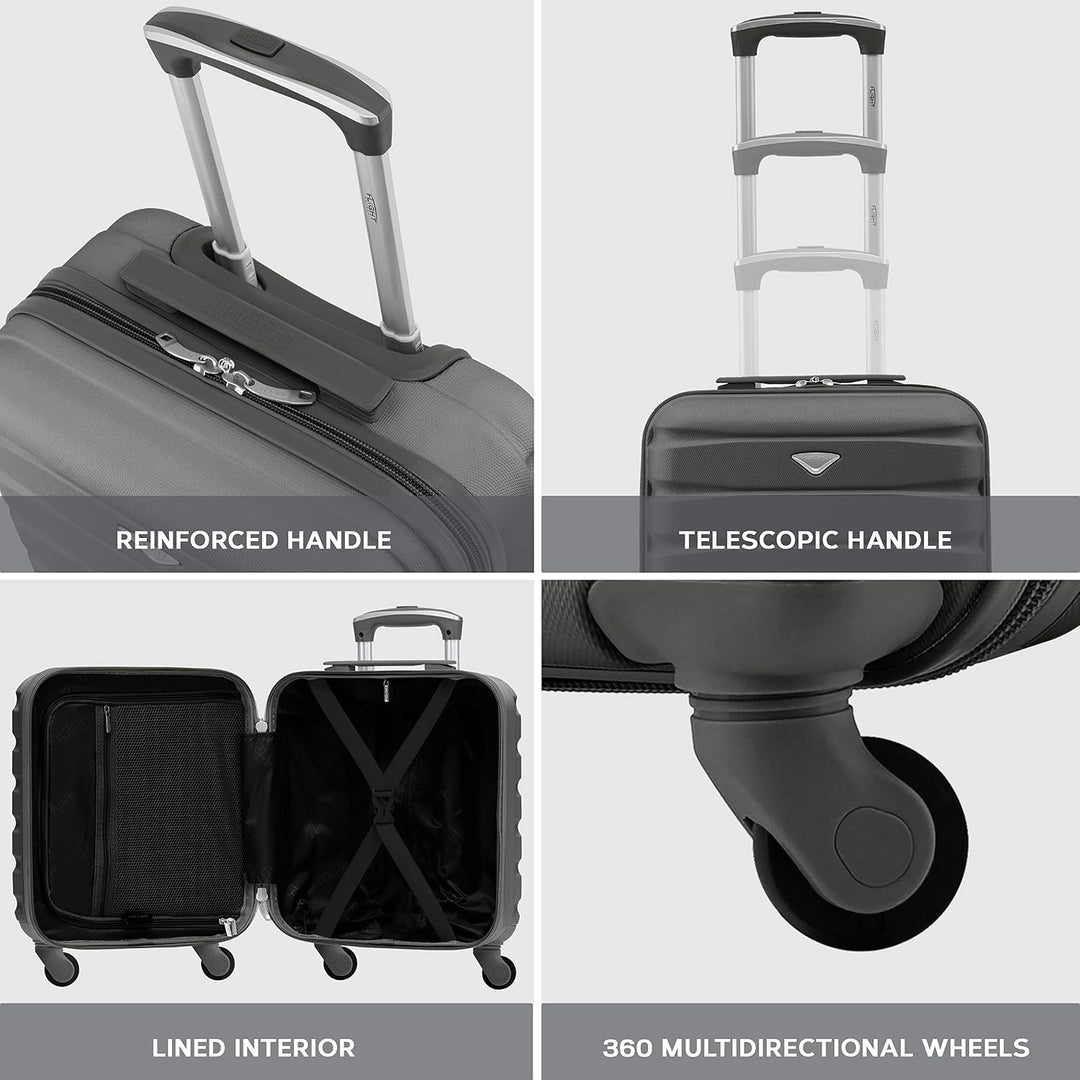 Flight Knight Leichtes, starres ABS-Handgepack mit 4 Radern, zugelassen fur uber 100 Fluggesellschaf