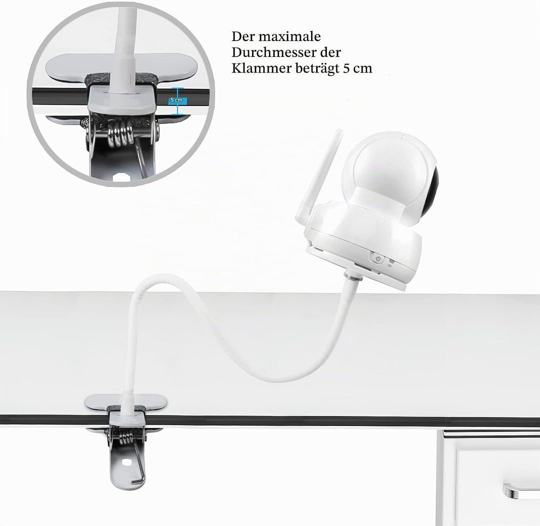 HOLACA Flexible Clip-Halterung kompatibel mit VTech VM923/924Babyphone ohne Werkzeug oder Wandbeschä
