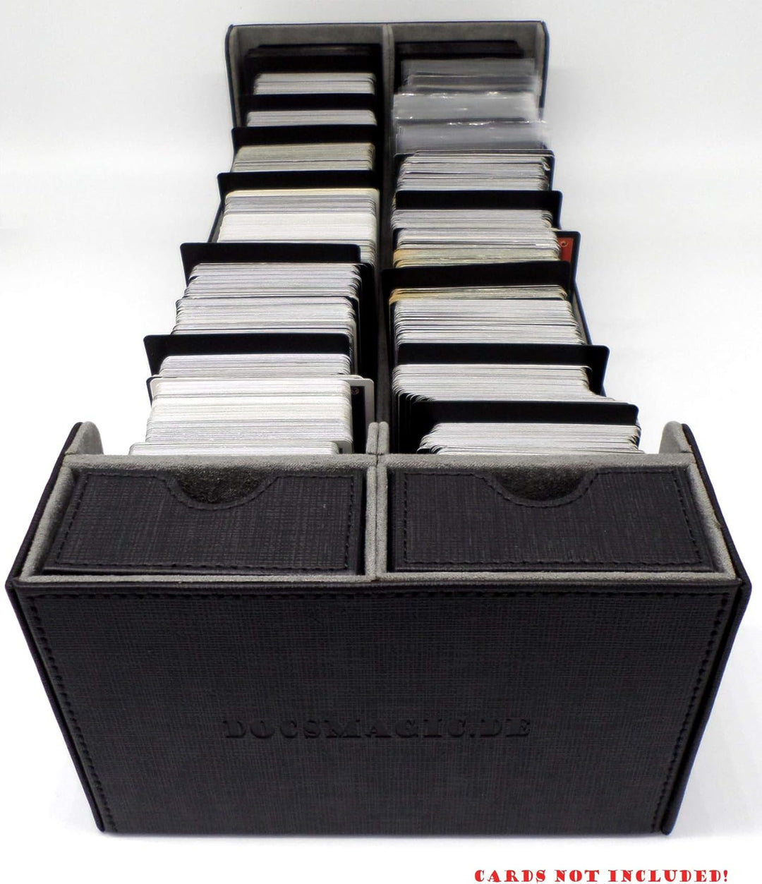 docsmagic.de Premium 2-Row Trading Card Storage Box Black + Trays & Divider - MTG PKM YGO - Sammelka