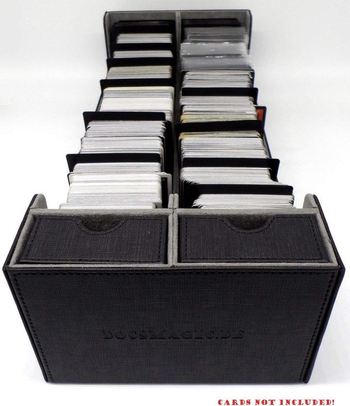 docsmagic.de Premium 2-Row Trading Card Storage Box Black + Trays & Divider - MTG PKM YGO - Sammelka