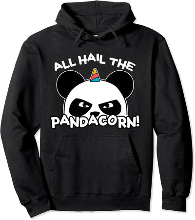 All Hail The Pandacorn Funny Panda Pullover Hoodie