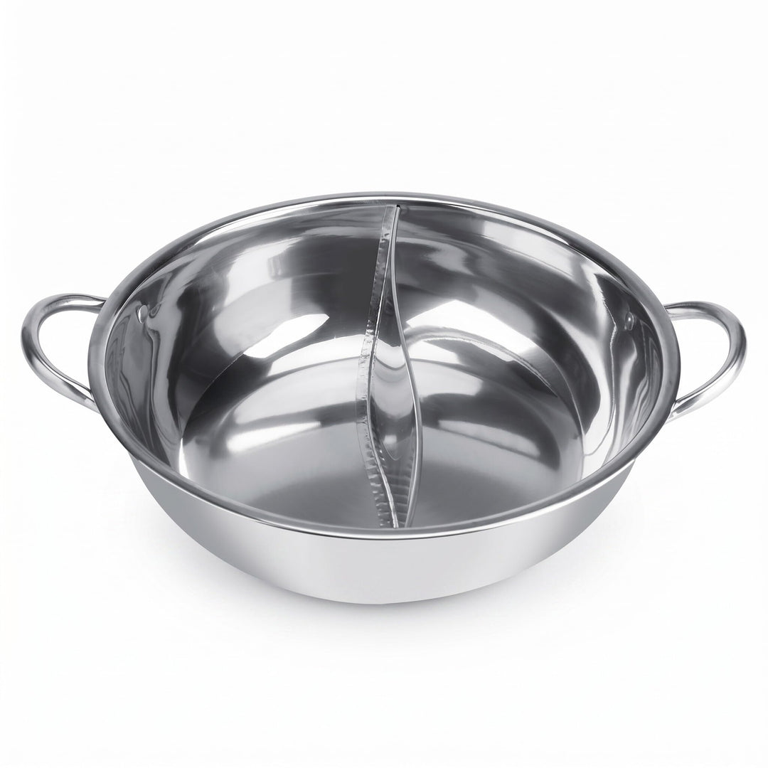 Chinese Hot Pot, zwei Zimmer Shabu-Shabu-Edelstahl-Topf Tiefer Topf für 4-5 Personen, verwendet mit