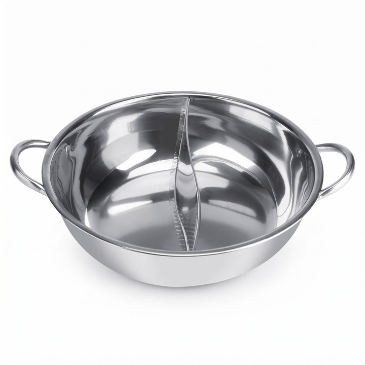Chinese Hot Pot, zwei Zimmer Shabu-Shabu-Edelstahl-Topf Tiefer Topf für 4-5 Personen, verwendet mit