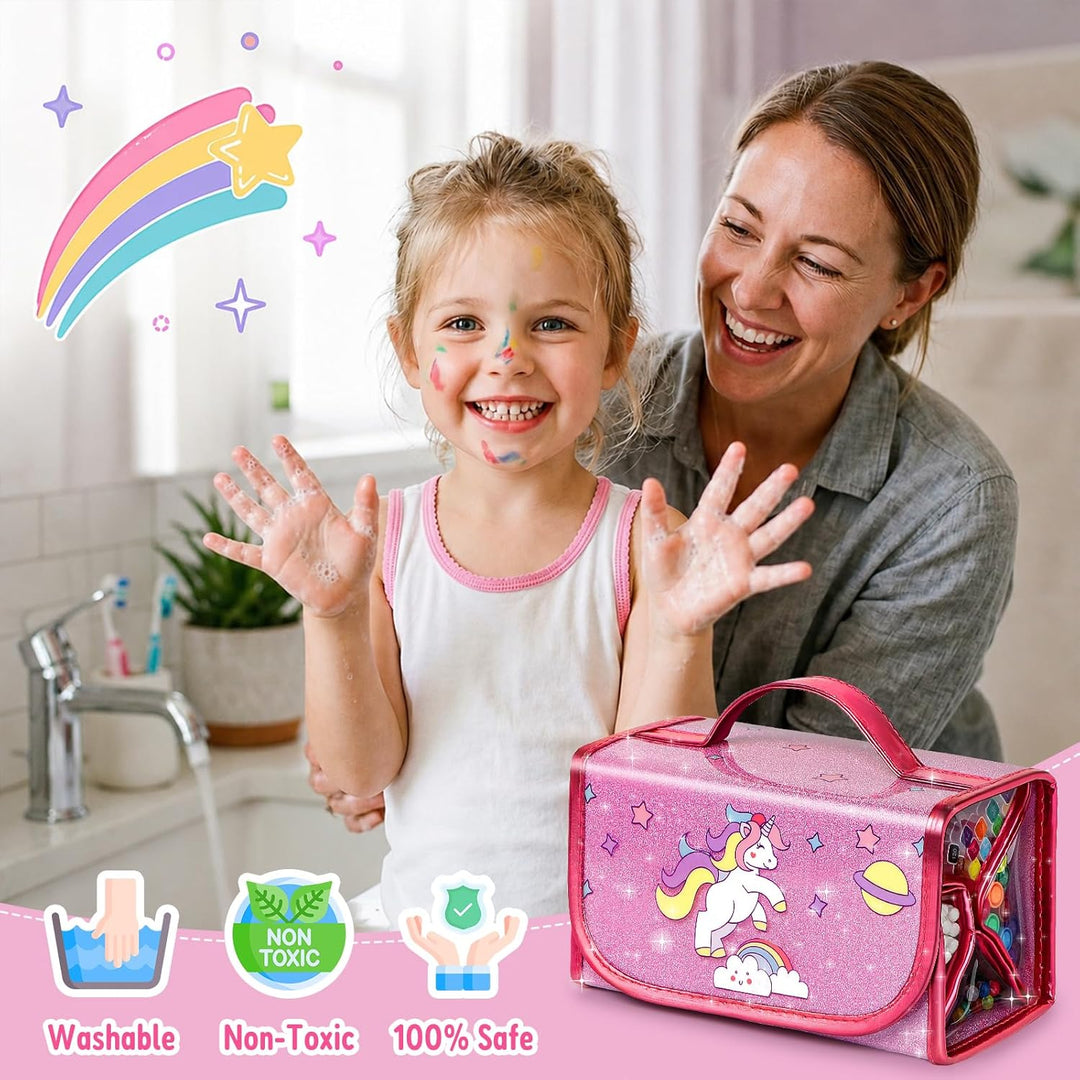 Hot Bee Einhorn Federmäppchen, Einhorn Geschenke für Mädchen 3-7 Jahre, Filzstifte Glitzerstifte, Ba