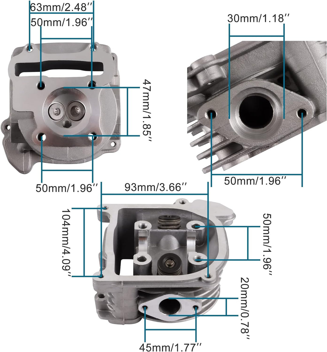 GOOFIT 47mm Big Bore Chinese Scooter Zylinder Kit Zylinderköpfe Ersatz für GY6 80CC 139QMB ATV Scoot