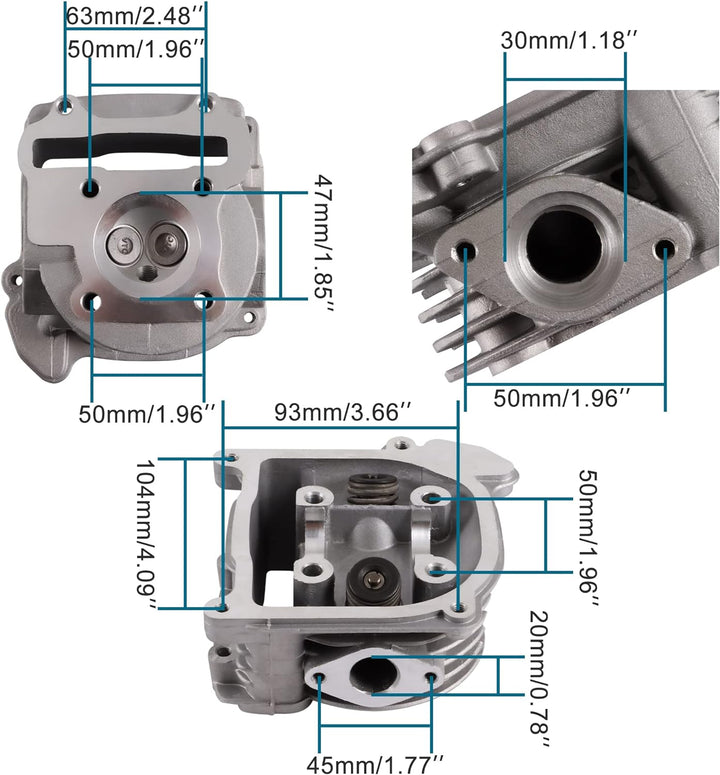 GOOFIT 47mm Big Bore Chinese Scooter Zylinder Kit Zylinderköpfe Ersatz für GY6 80CC 139QMB ATV Scoot