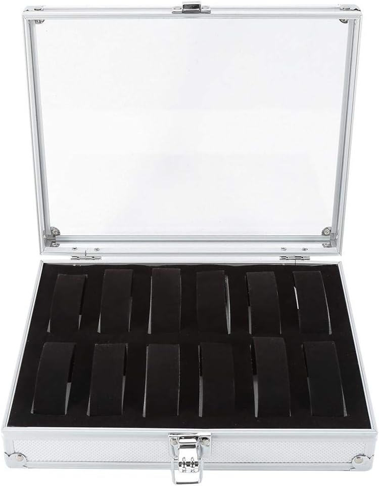 Sutinna Aluminium-Uhrenbox, multifunktionale Schmuckschatulle Uhren-Aufbewahrungsbox, Uhrenbox, für