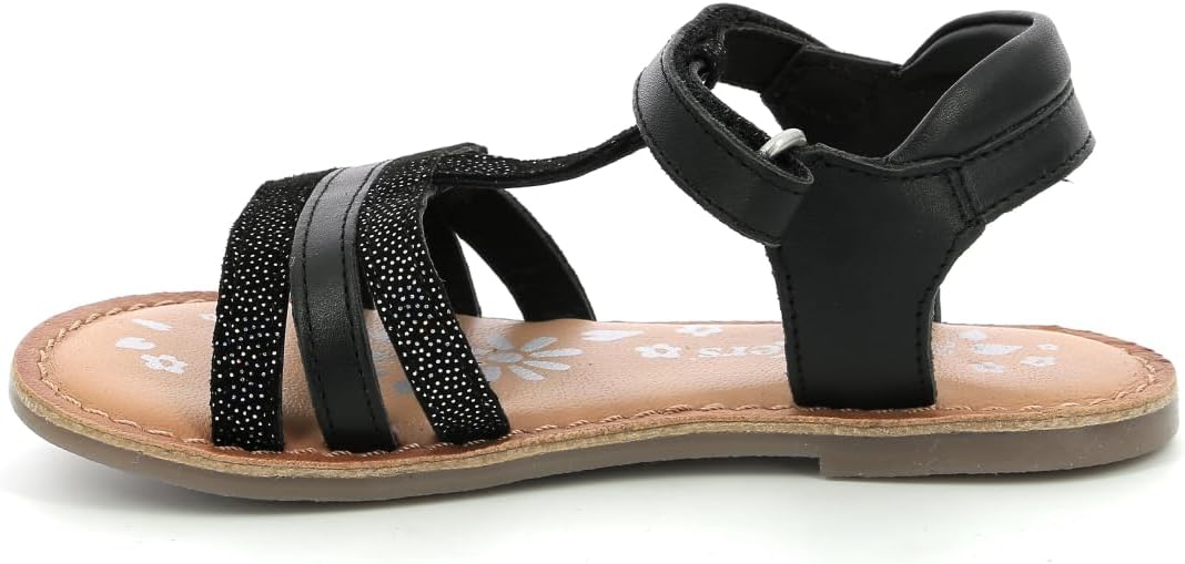 Kickers Mädchen Diamanto Sandale 25 EU Schwarz Glänzend, 25 EU Schwarz Glänzend