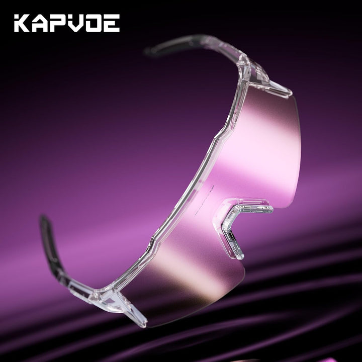 KAPVOE Photochromatische Selbsttönend Fahrradbrille TR90 Rahmen für Herren Damen Jungen Mädchen Klar