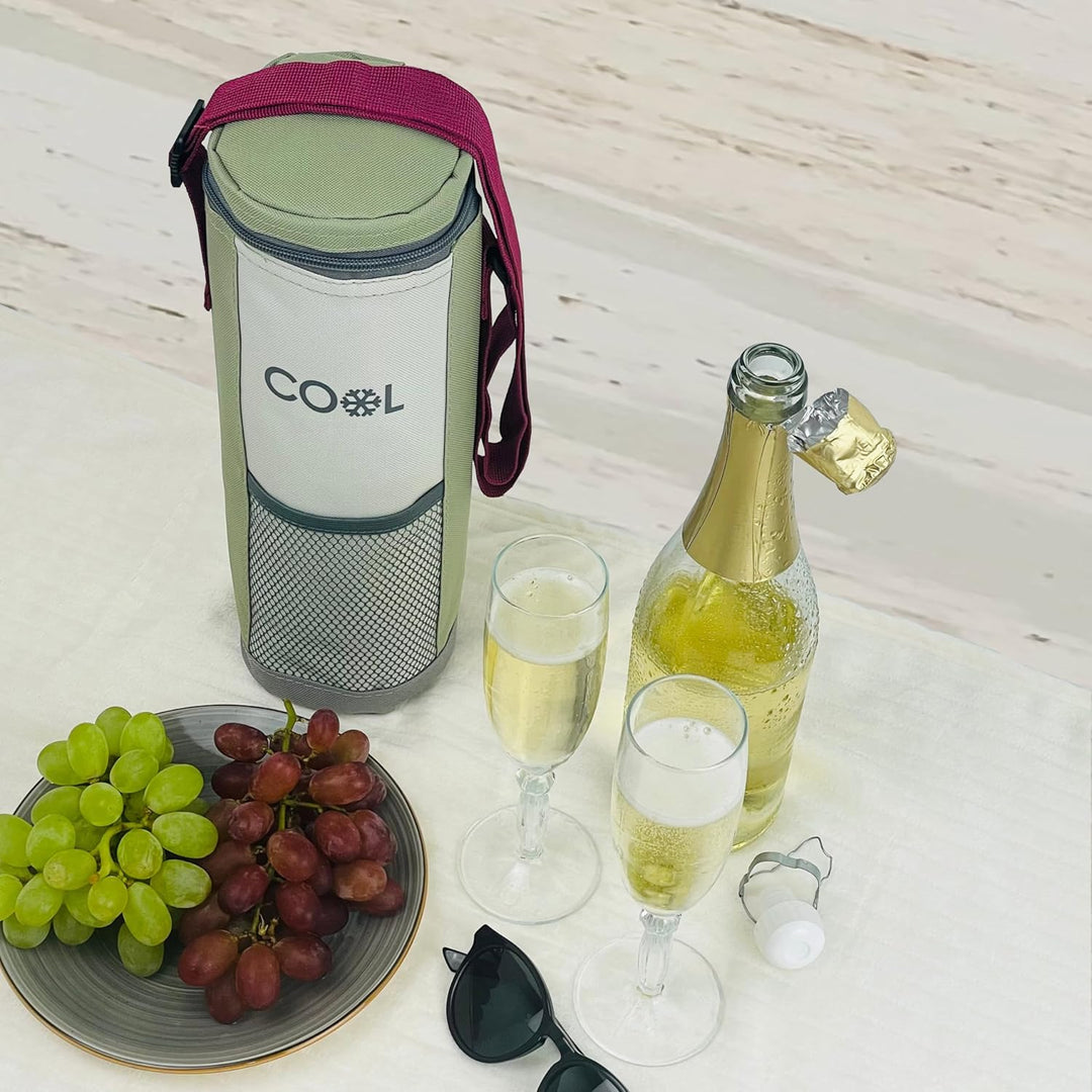 Kühltasche für Flaschen bis 1,5 Liter, Flaschenkühltasche, Grösse 12 x 32 cm, Kühlbox, Kühlbeutel, m