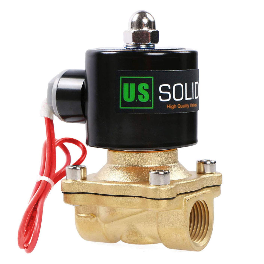 U.S. Solid 1/2" G 230V AC Messing Magnetventil Direktgesteuert für Wasser Luft Gas Öl NC Brass Solen