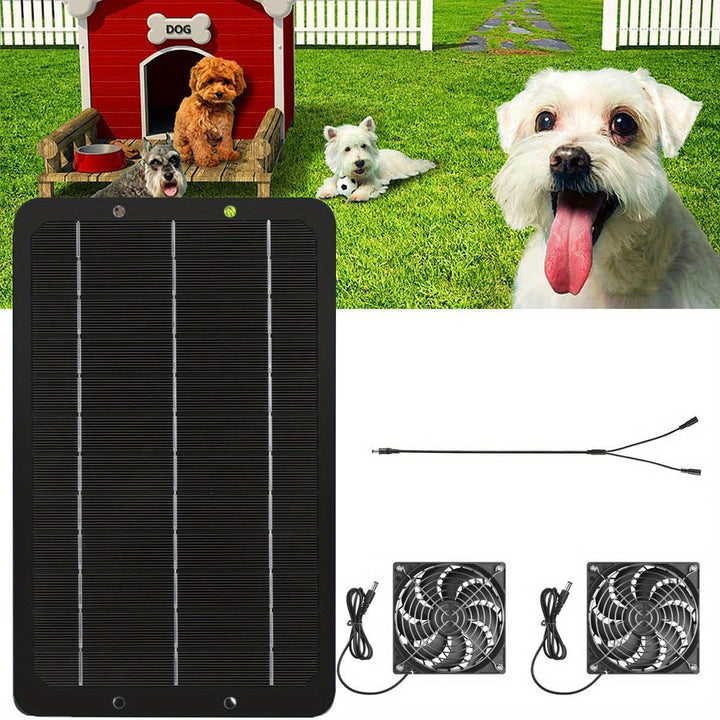 10 W Solarpanel Lüfter Set Wettermüster Doppelt Abluftventilator mit Solarkraft für Hühnerstall Gewä
