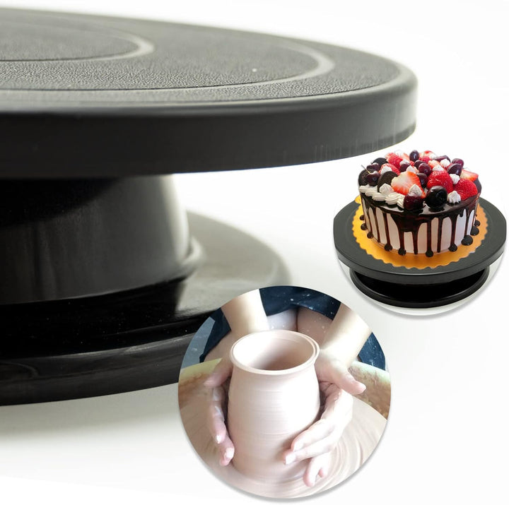 27,9 cm drehbarer Drehteller, drehbar, für Kuchen, drehbar, schwarz, Malerei, Drehtisch, Ständer für