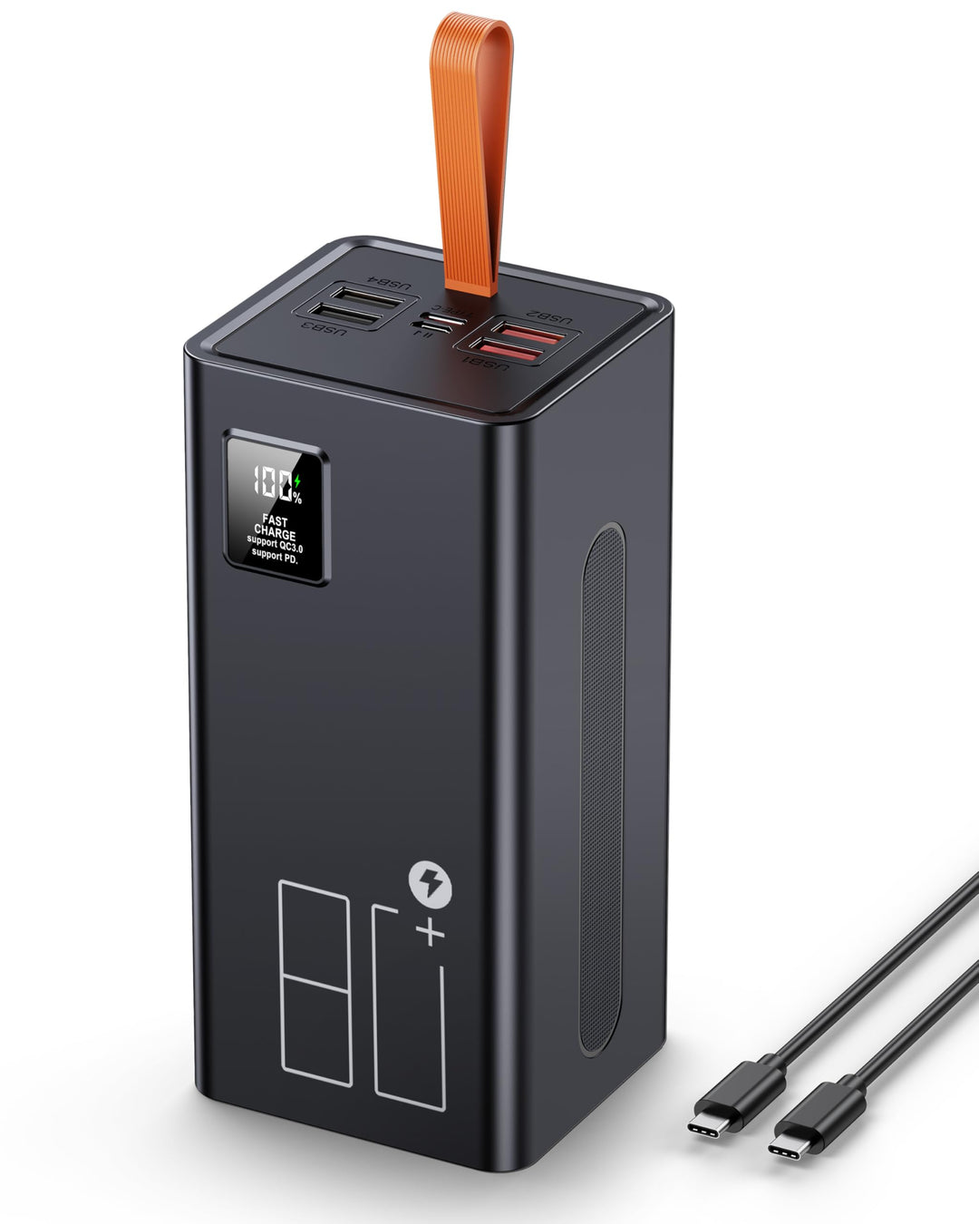 2026 grosse Powerbank 90000mAh, Power Bank 30W PD USB-C Schnellladefunktion, Externer Akku mit LED-A