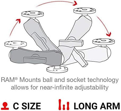 RAM Mount RAM-201U-D Halterungsset (232 mm)